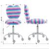 chairus Kids Desk Chair Faux Fur Small Study Chair for Teenage Girls, Adjustable Heart Shaped Kids Vanity Chair for Bedroom Reading Living Room, Cute Student Task Chair with White Foot, Rainbow view 3