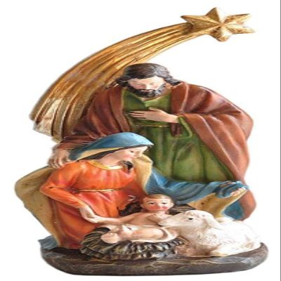 HongLianRiven Sculpture Tabletop Statue Resin Sculpture Holy Family Statue Jesus Good Shepherd Florence Statuette Home Decoration Collection Decoration Gift Souvenir