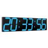 CHKOSDA Digital Wall Clock, Oversize Led Digital Clock Large Display with Auto Dimmer, Huge Countdown Timer with Remote Control, 27" Wide Display, 6 Digits, Wall Mount, Date and Temperature(Ice Blue) view 1