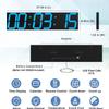 CHKOSDA Digital Wall Clock, Oversize Led Digital Clock Large Display with Auto Dimmer, Huge Countdown Timer with Remote Control, 27" Wide Display, 6 Digits, Wall Mount, Date and Temperature(Ice Blue) view 2