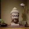 HongLianRiven Sculpture Tabletop Statue Buddha Bust Sculpture Buddha Head Statue Home Decoration Ornaments Outdoor Garden Resin Antique Zen Religious Supplies Figurines Gifts view 3