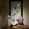 HongLianRiven Sculpture Tabletop Statue Buddha Bust Sculpture Buddha Head Statue Home Decoration Ornaments Outdoor Garden Resin Antique Zen Religious Supplies Figurines Gifts view 4
