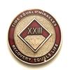 23 Year NA Burgundy & Gold Diamond Style Recovery, Clean, Medallion, Chip, Coin, Token view 1