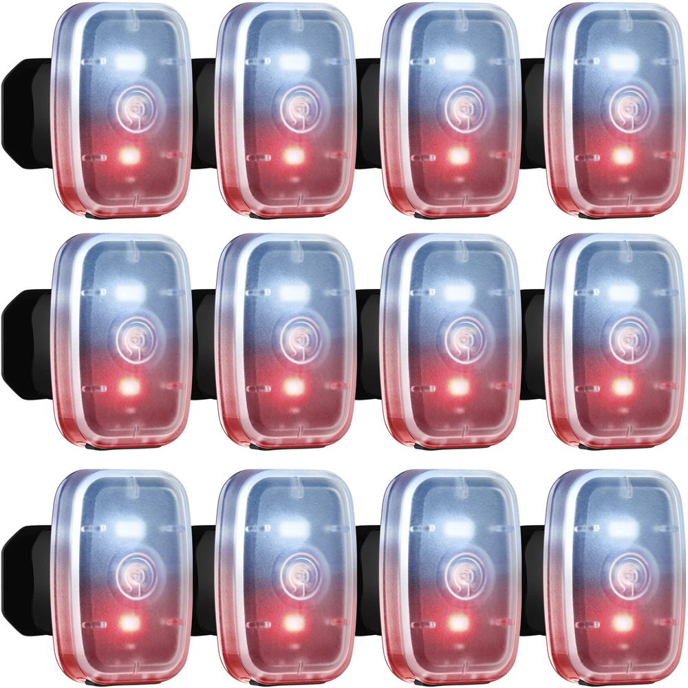 Mudder Running Lights for Runners Rechargeable LED Safety Lights, 12 Pcs