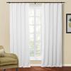 TWOPAGES White Room Darkening Curtain Drape 84 Inches Long, Polyester Linen Window Curtain 4-in-1 Header Rod Pocket Flat Hooks Back Tab Hook Belt for Living Room, 72W x 84L, 1 Panel view 1