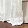 TWOPAGES White Room Darkening Curtain Drape 84 Inches Long, Polyester Linen Window Curtain 4-in-1 Header Rod Pocket Flat Hooks Back Tab Hook Belt for Living Room, 72W x 84L, 1 Panel view 4