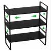WEJIPP Cabinet Organizer Shelves,Expandable Spice Racks,Stackable Storage Shelves for Kitchen,Pantry,Counter,Bathroom,Home,Office,3 Packs,8.07" D,Black view 1