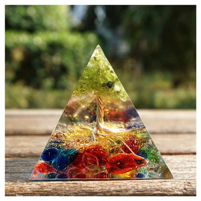 ZTBH Crystal Pyramid 60mm Orgonite Pyramid Tree of Life Energy Healing Crystals (Size : 60mm)