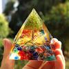 ZTBH Crystal Pyramid 60mm Orgonite Pyramid Tree of Life Energy Healing Crystals (Size : 60mm) view 3