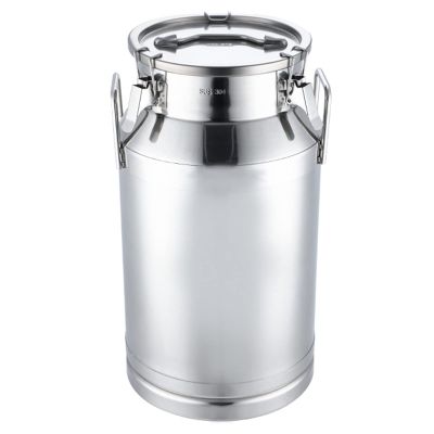 XINTAI Milk Cans, 304 Stainless Steel Milk Transport Barrels Water Jug Wine Pail Oil Milk Bucket Tea Canister with Sealed Lid And Handle for Liquid Solid Storage,50L