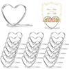 Moxweyeni 20 Pcs Heart Table Place Card Holders Table Number Holders Mini Picture Photo Stands Menu Clips for Wedding Party Anniversary Home Office(Silver) view 1