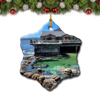 California Monterey USA Christmas Tree Ornament Travel Gift Souvenir Porcelain Double Side