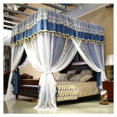 Bed Canopy European-Style Luxury Palace Bed Canopy, Double Curtain, Girl Princess Room Bed Cover with Brackets, for Family Hotel Bedroom Decoration, Easy to Install