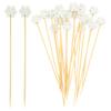 100 Counts Christmas Cocktail Picks Snowflake Bamboo Cocktail Toothpicks Fruit Food Appetizer Skewers for Christmas Party Decorations view 1