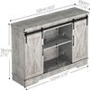 coucheta TV Stand for 65" Television, Modern Farmhouse Sliding Barn Door TV Stand, 58" Entertainment Center TV Console, Home Living Room Storage Table with Movable Shelf view 2