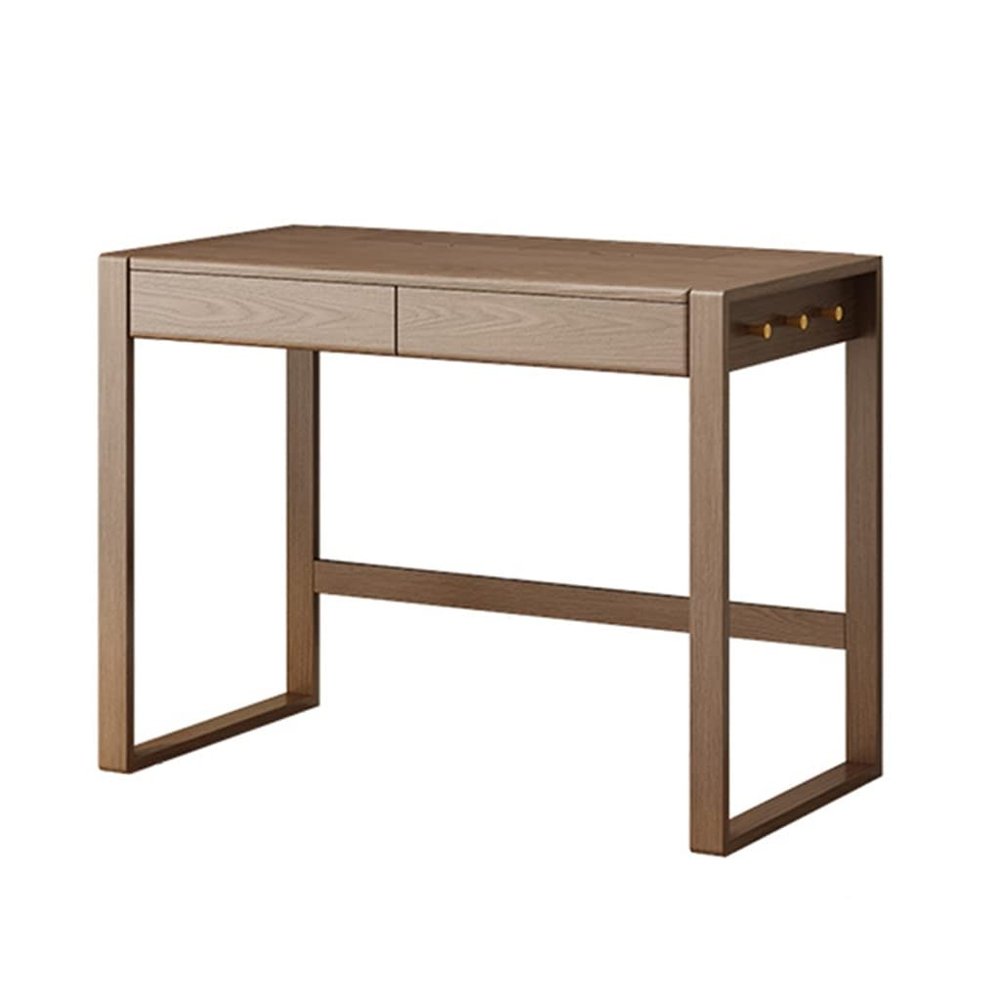Computer Desk Oak Computer Desk with 2 Drawers, Simple Home Office Desk/Notebook Workbench, Stable and Durable, Easy to Assemble (Size : 80x55x75cm)