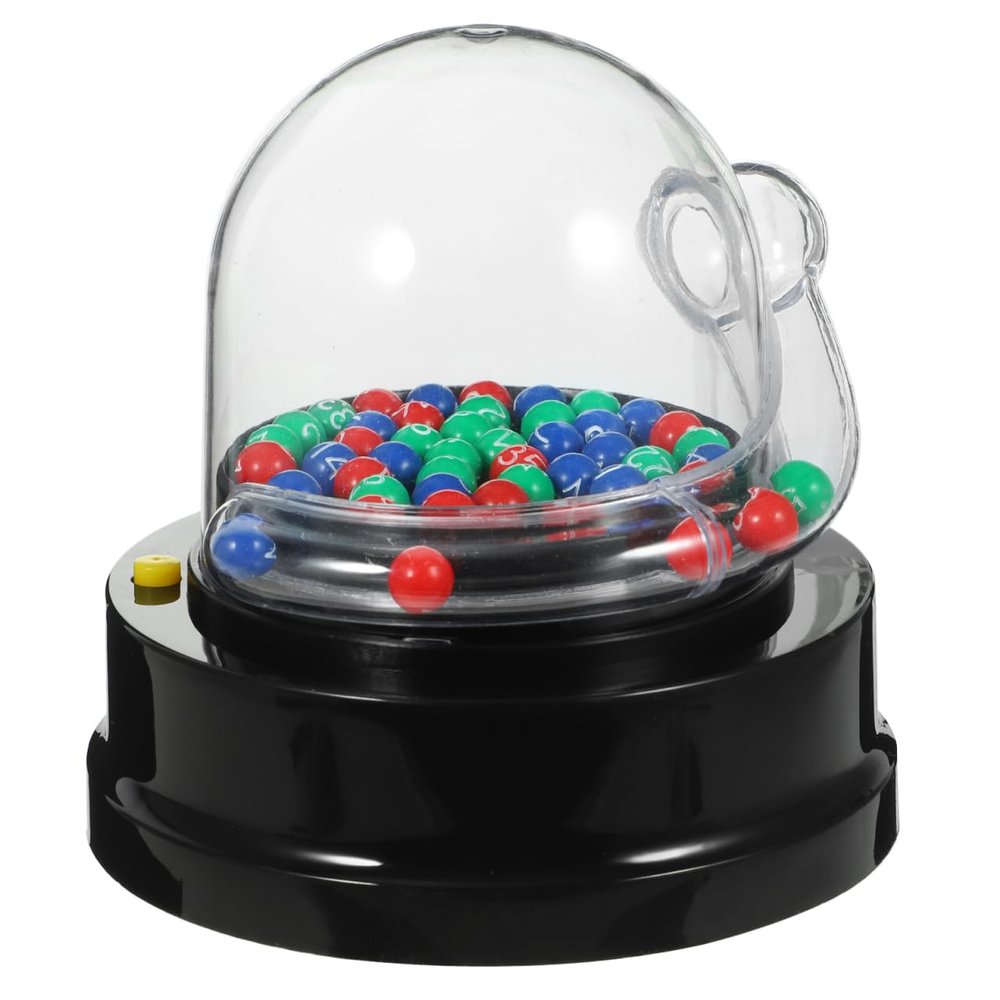 Amosfun Mini Lottery Machine Portable Raffle Prize Picker for Party Games Kids Entertainment 4.33X4.21X4.21In Lightweight Fun Number Drawing