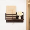 Dahey Wall Mounted Mail Holder Wooden Key Holder Rack Mail Sorter Organizer with 4 Double Key Hooks and Wall Mounted Toothbrush Holder Wooden for Farmhouse Decor view 2