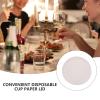 100pcs Disposable Paper Cup Cover Paper Drink Covers Lid Recycled Hot Drinking Lid Coffee Cup Cover for Parties/Wedding/Home Kitchen White view 4