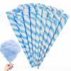 Outamateur Cotton Candy Cone 90PCS Multicolor Cottons Candy Paper Cones for Cotton Candy Making in Birthday,Parties,Festivals (Blue/White) view 1