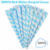 Outamateur Cotton Candy Cone 90PCS Multicolor Cottons Candy Paper Cones for Cotton Candy Making in Birthday,Parties,Festivals (Blue/White) view 4