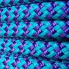 7/16 x 150 ft. Double Braid- Yacht Braid Polyester Rope Hank. Herringbone Purple/Turquoise view 1