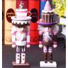 LUOZZY Christmas Nutcracker Figures Dessert Hat Nutcracker Soldier Christmas Decor Xmas Nutcracker Ornaments 10 Inch (Brown) view 2