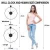 YISITEONE Classical Large Decorative Wall Clock with Pendulum, Modern Non-Ticking Silent Metal Wall Clocks for Living Room, Bedroom, Study, Office,20 view 2