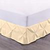 Pinch Pleated/Pintuck Bed Skirt 800 TC Soft Luxury Cotton 1 Piece Pinch Pleat Bed Skirt 12" Drop Split Corner Bed Skirt (Queen Size, Ivory) view 1