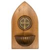 Holy Water Font | Saint Benedict | Our Lady of Grace | Holy Family | Beautiful Wood Base with Bronze-Tone Religious Figures and Holy Water Font | Catholic Home Decor (Saint Benedict) view 1