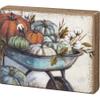 Primitives by Kathy Fall Themed Home Dcor Sign Featuring Pumpkins In A Wheelbarrow view 1