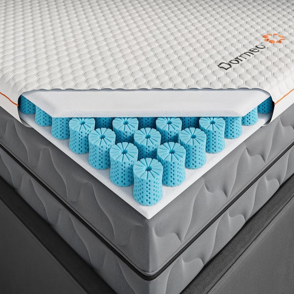 Dormeo Premium Split King Cooling Mattress Topper - 3-Zone Octaspring Technology for Optimal Back Support, Anti-Slip Bottom