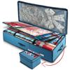 Hearth & Harbor Wrapping Paper Storage Container - Christmas Storage Bag with Ribbon Dispenser and Interior Pockets - Gift Wrap Organizer Fits Up to 26 Rolls of 40" Length, Blue view 1