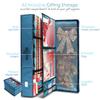Hearth & Harbor Wrapping Paper Storage Container - Christmas Storage Bag with Ribbon Dispenser and Interior Pockets - Gift Wrap Organizer Fits Up to 26 Rolls of 40" Length, Blue view 2
