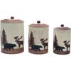 BLACK FOREST DECOR Timberland Moose & Bear Ceramic Canisters (Set of 3)  Rustic Kitchen Storage with Rubber-Sealed Lids, 7.15", 6.15", 5.15" Dia view 3