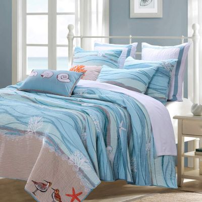 BLACK FOREST DECOR Honolua Bay Quilt Bonus Set - King