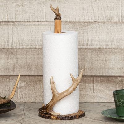 BLACK FOREST DECOR - Antler Ridge Paper Towel Holder - Vintage Rustic Kitchen Dcor - 15.5" x 6.5"