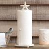 BLACK FOREST DECOR Sanibel Starfish Paper Towel Holder  White Metal Nautical Kitchen Decor, 6.25" Dia. x 15" H view 1