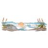 BLACK FOREST DECOR Coastal Hand-Painted Metal Wall Art - Ocean Sunset Dimensional Sculpture view 1