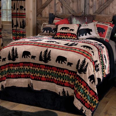 BLACK FOREST DECOR Taos Bear Plush Bed Set - King