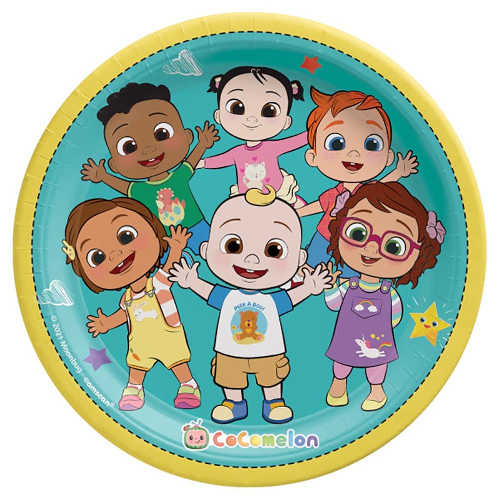Cocomelon Party Plates - 9" - Fun & Colorful Design Tableware, Perfect For Birthdays, Themed Celebrations & More - Pack Of 8