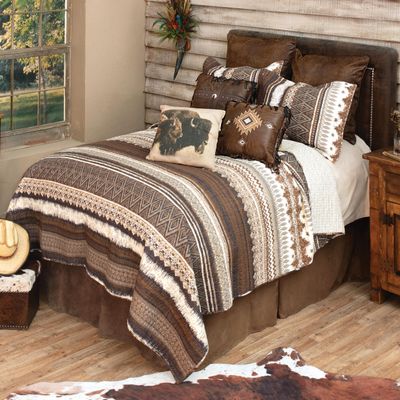 BLACK FOREST DECOR Southwest Mocha Queen Quilt Set - 100% Cotton, Lightweight, Machine Washable, Western Quilt with Southwest Patterns, Includes Quilt & Shams, 90" W x 90" L