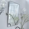 Farmhouse Pivot Rectangle Bathroom Mirror Brushed Nickel Metal Framed Tilting Beveled Vanity Mirrors for Wall, Overall 23.91 x 30 inches (Mirrror 20 x 30 inches) view 1