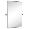 Farmhouse Pivot Rectangle Bathroom Mirror Brushed Nickel Metal Framed Tilting Beveled Vanity Mirrors for Wall, Overall 23.91 x 30 inches (Mirrror 20 x 30 inches) view 2