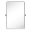 Farmhouse Pivot Rectangle Bathroom Mirror Brushed Nickel Metal Framed Tilting Beveled Vanity Mirrors for Wall, Overall 23.91 x 30 inches (Mirrror 20 x 30 inches) view 3