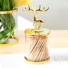 XuanMingyuan Crystal glass toothpick box, toothpick holder distributor, used in kitchen, dining room and living room, with cover, toothpick box view 3