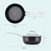 Anolon X SearTech Aluminum Nonstick Cookware Saucier with Lid, 2.5 Quart, Super Dark Gray view 3