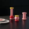 Alessi MP0210 Salt, Pepper and Spice Grinder in Beech-Wood, 100 Values Collection, Pink,red,Yellow view 3