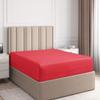 600 Thread Count 100% Egyptian Cotton 3PC Fitted Sheet (1-Fitted Sheet &2-Pillow Cases) Queen Red Solid with Elastic All Around Fits Mattress Upto 12 Inches Deep Pocket view 1