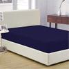 600 Thread Count 100% Egyptian Cotton 3PC Fitted Sheet (1-Fitted Sheet &2-Pillow Cases) Twin Navy Blue Solid with Elastic All Around Fits Mattress Upto 12 Inches Deep Pocket view 1